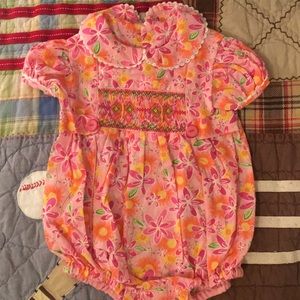 Baby Girl Onesie with Smocking